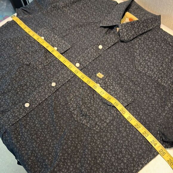 Larry Mahan Cowboy Collection Button Down Shirt Snaps Black Size XL - Picture 10 of 11